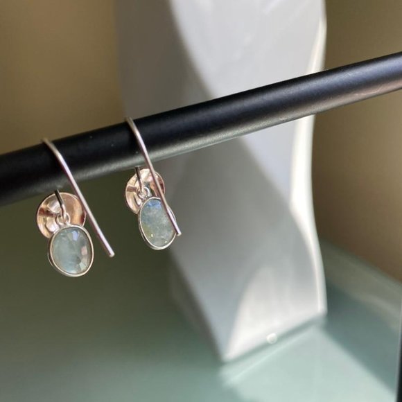 Beryl Gemstone Sterling Silver Earrings - Picture 1 of 3